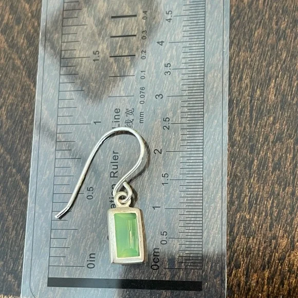 Sterling Silver and Jade Earrings - Picture 5 of 6